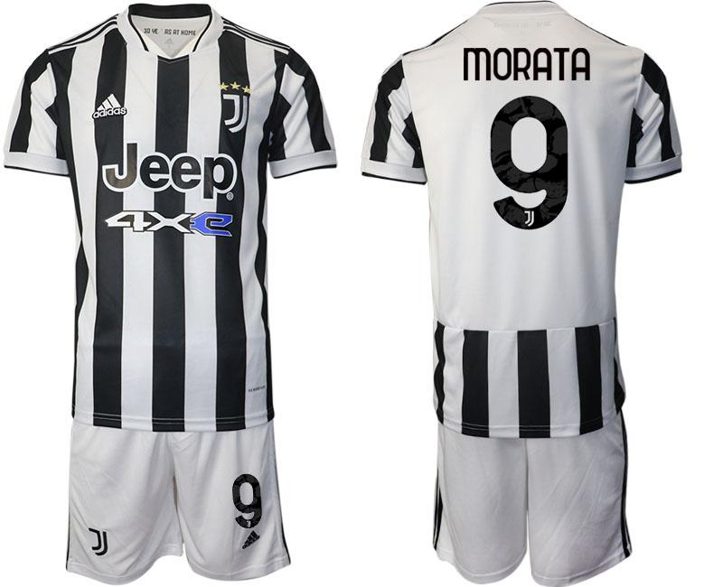 Men 2021-2022 Club Juventus home white #9 Adidas Soccer Jerseys